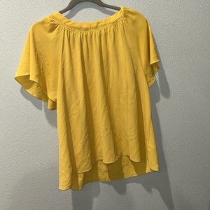 Tie back mustard yellow blouse large worn once